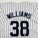 Autographed/Signed Devin Williams New York Pinstripe Jersey JSA COA