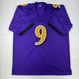 Autographed/Signed Justin Tucker Baltimore Purple Color Rush Jersey JSA COA