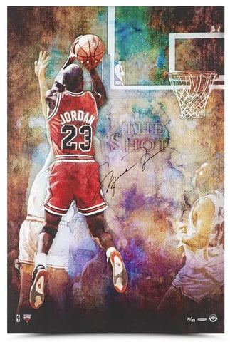 MICHAEL JORDAN Autographed Bulls "The Shot" 24" x 36" Photograph UDA LE 123