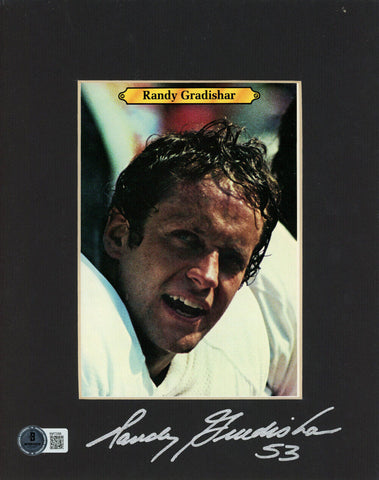 Randy Gradishar Signed Denver Broncos Matted Topps 1980 Card BAS 45009