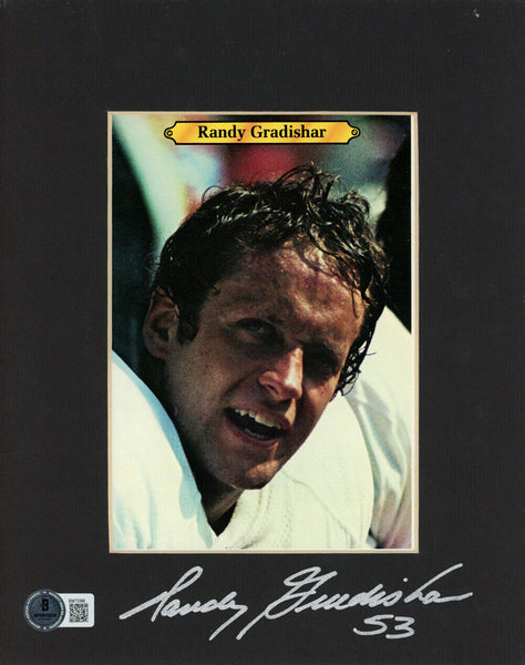 Randy Gradishar Signed Denver Broncos Matted Topps 1980 Card BAS 45009