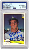Steve Sax Signed Dodgers 1982 Donruss Rookie Baseball Card #624 w/ROY -(PSA/DNA)