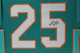XAVIEN HOWARD (Dolphins teal SKYLINE) Signed Autographed Framed Jersey JSA