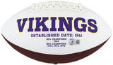 Vikings Jordan Addison Signed Rawlings White Panel Logo Football BAS Witnessed
