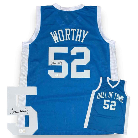 James Worthy Autographed Signed Jersey - Baby Blue - Beckett