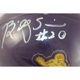 Billy Simms Autographed Heisman Trophy Purple Mini Helmet Authentic BAS 52752
