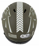 Panthers Xavier Legette Signed Salute To Service Speed Mini Helmet BAS Witnessed