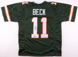 Carson Beck Signed Miami Hurricanes Green Jersey (Beckett) 2025 Starting Q.B