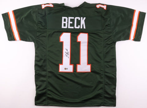 Carson Beck Signed Miami Hurricanes Green Jersey (Beckett) 2025 Starting Q.B
