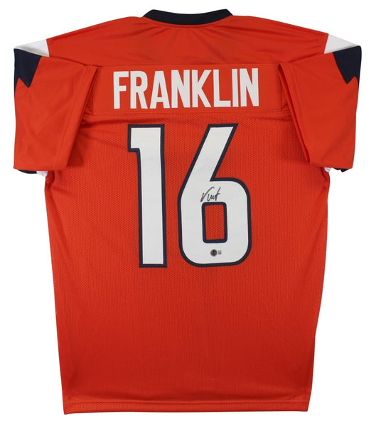 Troy Franklin Signed Denver Broncos Jersey (Beckett) 2024 Rnd Pk Oregon Duck/ WR
