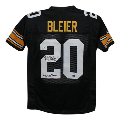 Rocky Bleier Autographed Pro Style Black XL Jersey 4x SB Champ Beckett 35500