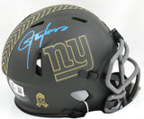 Lawrence Taylor Signed Giants Salute 25 Speed Mini Helmet - Beckett W Holo *Blue
