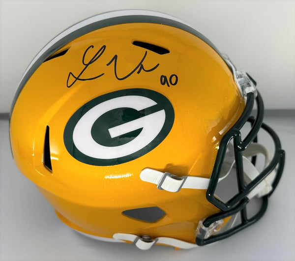 Packers 1st Rd Pk LUKAS VAN NESS Signed Full Size Replica Speed Helmet AUTO BAS