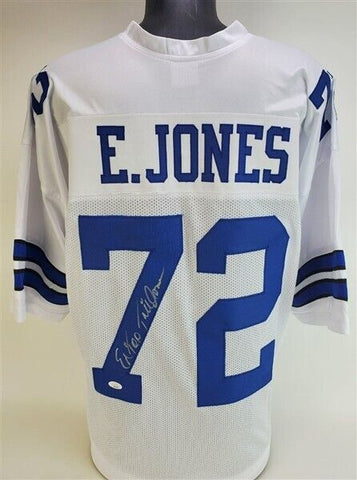 Ed "Too Tall" Jones Signed Cowboys Jersey (JSA COA) Dallas 3xPro Bowl Defsv End