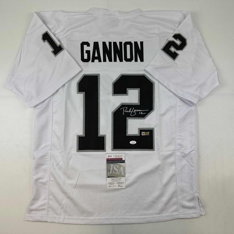 Autographed/Signed Rich Gannon Oakland Las Vegas White Football Jersey JSA COA