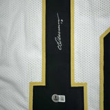 Autographed/Signed Chris Olave New Orleans White Football Jersey Beckett BAS COA