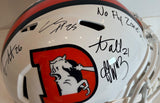 "No Fly Zone" 4x Autographed Denver Broncos Snowcapped Replica Helmet - BAS COA