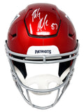Tom Brady Gronkowski Edelman Signed Patriots Flash Flex Helmet Fanatics JSA