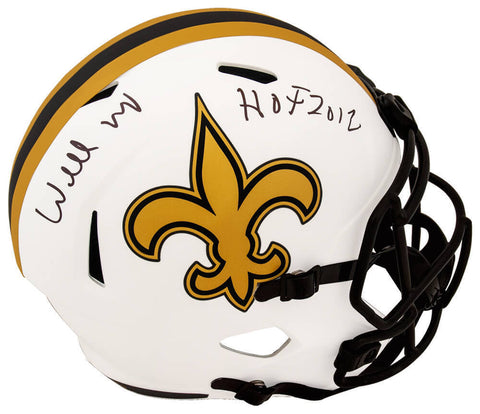 Willie Roaf Signed Saints LUNAR Riddell F/S Speed Rep Helmet w/HOF 2012 (SS COA)