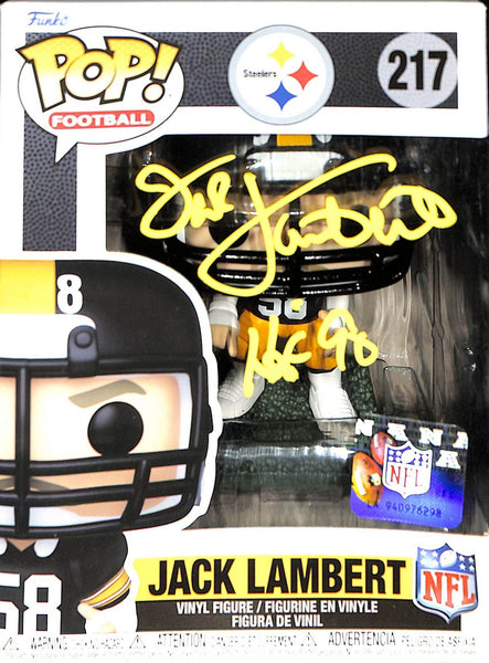 Jack Lambert Signed Pittsburgh Steelers Funko Pop! #217 Beckett 43210
