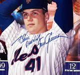 Tom Seaver Signed New York Mets Unframed 12x36 1969 Career Stats MLB Pamoramic