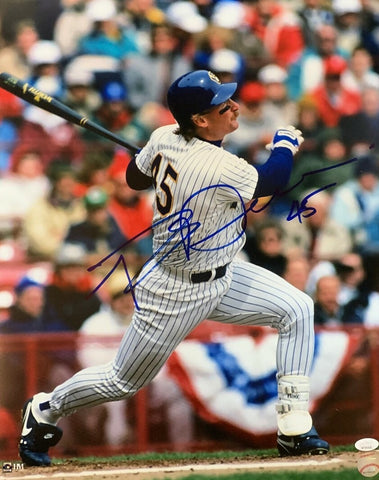 Milw Brewers Outfielder ROB DEER Signed 16X20 Action Photo #2 AUTO - JSA