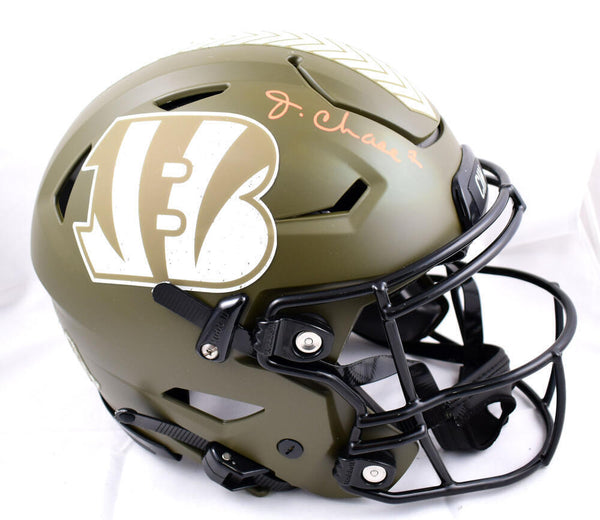 Ja'Marr Chase Signed Bengals F/S Salute to Service Speed Flex- Beckett W Holo