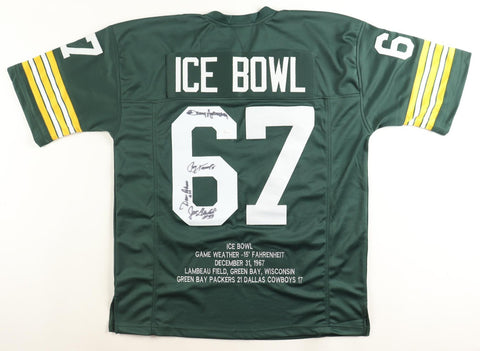 1967 Ice Bowl Signed Green Bay Packers Jerseys Signed 4 Players (JSA) See List