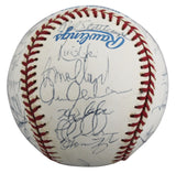 1998 Yankees (31) Torre, Rivera, Raines Signed WS Logo OML Baseball BAS #AE13971