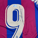 Autographed/Signed Robert Lewandowski FC Barcelona Blue Jersey Beckett BAS COA