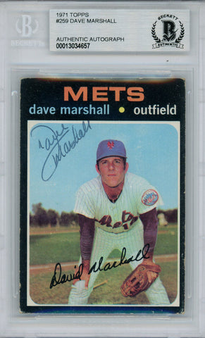 Dave Marshall Autographed 1971 Topps #259 Trading Card Beckett Slab 38481