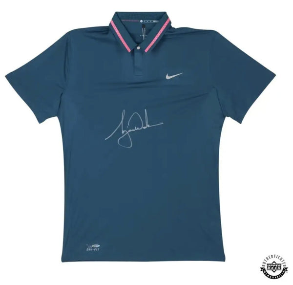 Tiger Woods Autographed Nike Performance Graphic Tilt Polo 25 UDA LE 25