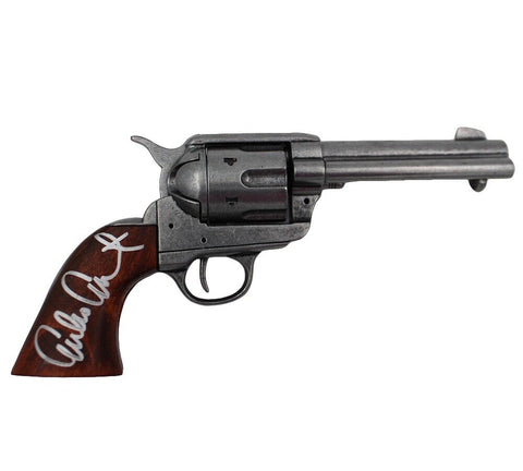 Emilio Estevez Signed Young Guns Denix Replica Colt 45 Gray Revolver Prop