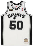 FRMD David Robinson Spurs Signed White Mitchell & Ness 1998-99 Authentic Jersey