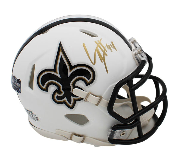 Cam Jordan Signed New Orleans Saints Speed White Matte NFL Mini Helmet