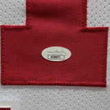 SUEDE FRAMED SAN FRANCISCO 49ERS JOE MONTANA AUTOGRAPHED SIGNED JERSEY JSA COA