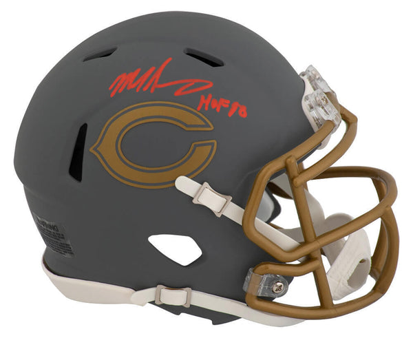 Mike Singletary Signed Bears SLATE Riddell Mini Helmet w/HOF'98 - (SCHWARTZ COA)