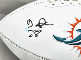 De'Von Achane Autographed Dolphins White Logo Football Beckett Witness #1W007712