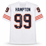 Dan Hampton Chicago Signed White Football Jersey HOF 2002 BAS