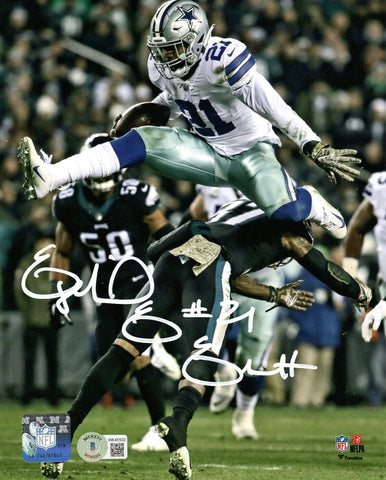 Ezekiel Elliott Autographed Dallas Cowboys 8x10 Photo Beckett Witnessed
