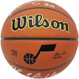 JOHN STOCKTON & KARL MALONE AUTOGRAPHED JAZZ LOGO BASKETBALL BECKETT 235782