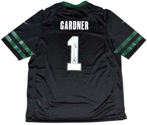 AHMAD SAUCE GARDNER SIGNED NEW YORK JETS #1 LEGACY BLACK NIKE JERSEY BECKETT