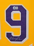FRAMED LOS ANGELES LAKERS FLETCH CHEVY CHASE SIGNED JERSEY BECKETT COA