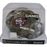 Ricky Pearsall Autographed San Francisco 49ers Camo Mini Helmet Beckett 48004