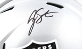 Geno Smith Autographed Las Vegas Raiders F/S Speed Helmet - Beckett W Hologram