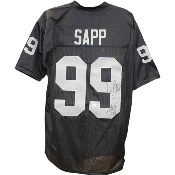 Warren Sapp Autographed/Signed Pro Style Jersey XL Black Beckett Witness 50182