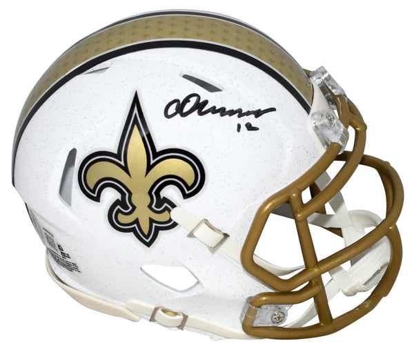 CHRIS OLAVE AUTOGRAPHED NEW ORLEANS SAINTS 2025 ALT SPEED MINI HELMET BECKETT