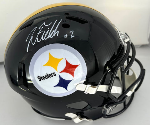 Steelers JUSTIN FIELDS Signed Full Size Replica Speed Helmet AUTO - BAS