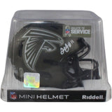 Julio Jones Autographed Atlanta Falcons 22 STS Mini Helmet Beckett Witness 56451