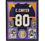 Cris Carter Signed Minnesota Vikings Framed Purple Jersey